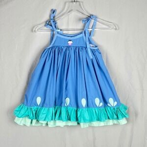 Matilda Jane Platinum Cupcake 2T 3T Dress Girls Blue Ruffle Tiered  Lined Cotton
